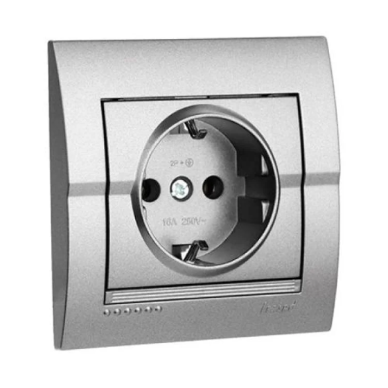 DERIY Розетка із заземленням темно-сірий металік Lezard Харків