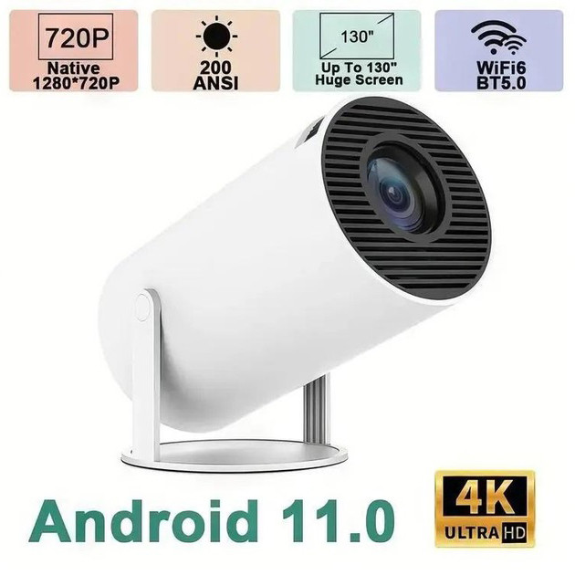 Бюджетный проектор для просмотра фильмов 4K 1280х720р, Мультимедийный проектор для домашнего кинотеатра YG-20 Львов - изображение 13