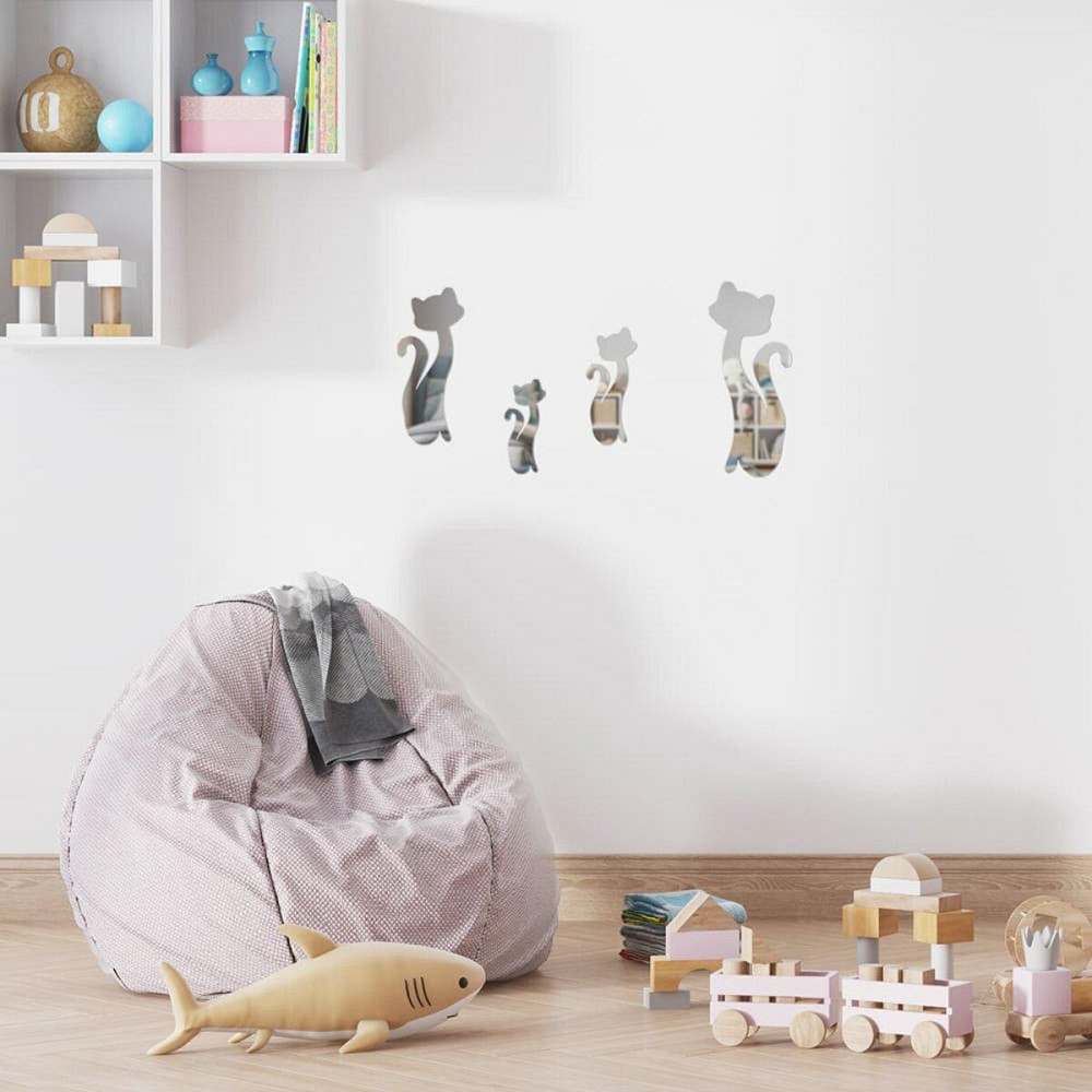 Декоративні дзеркальні котики, 4 шт, срібло Київ - фото 6