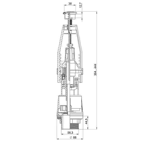 Зливний клапан бачка унітазу OPTIMUM з подвійним режимом зливу (хромована кнопка) OPTI 0510 Киев