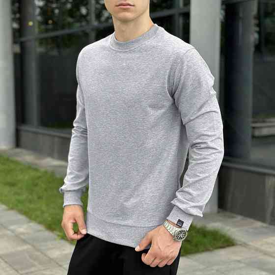 Світшот чоловічий однотонний сірий Pobedov 001 Київ