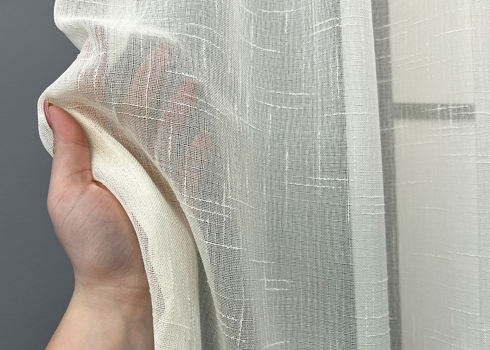 Кухонная арка VR-Textil № 000к лен с бахромой бежевый с золотистым 270х120 см (51-264) Киев - изображение 3