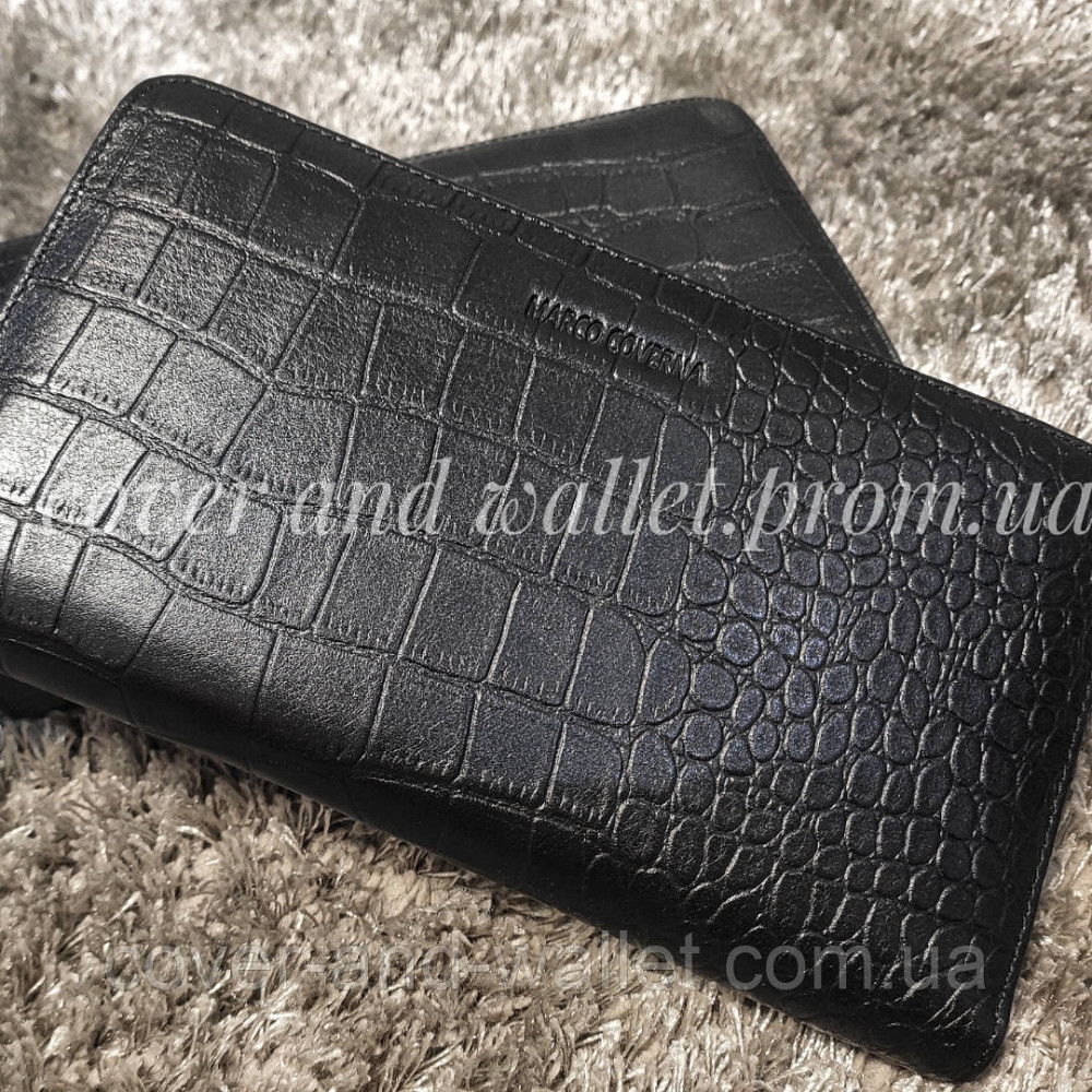 Елітний чоловічий гаманець-клатч зі шкіри під крокодила на змійці Marco Coverna JP-5901A Київ - фото 2