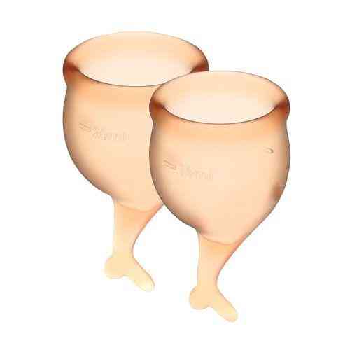 Набір менструальних чаш Satisfyer Feel Secure (orange), 15мл і 20мл, мішечок для зберігання Sex Aura Київ
