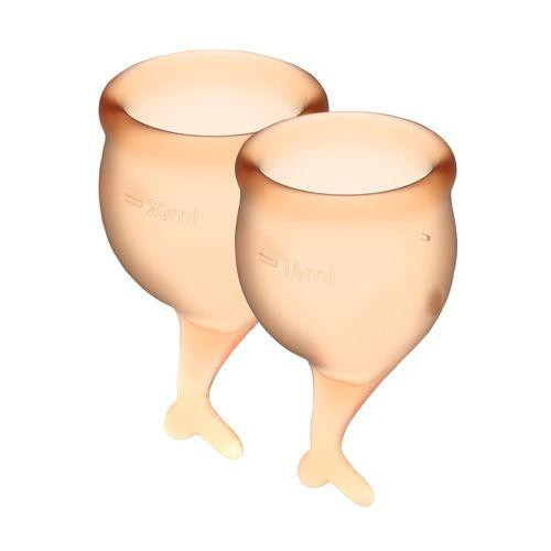 Набір менструальних чаш Satisfyer Feel Secure (orange), 15мл і 20мл, мішечок для зберігання Sex Aura Київ - фото 1
