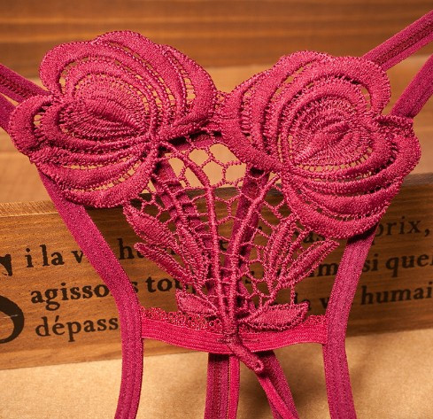 Трусики з бусинками та з квіточками універсальний бордовий Київ - фото 2