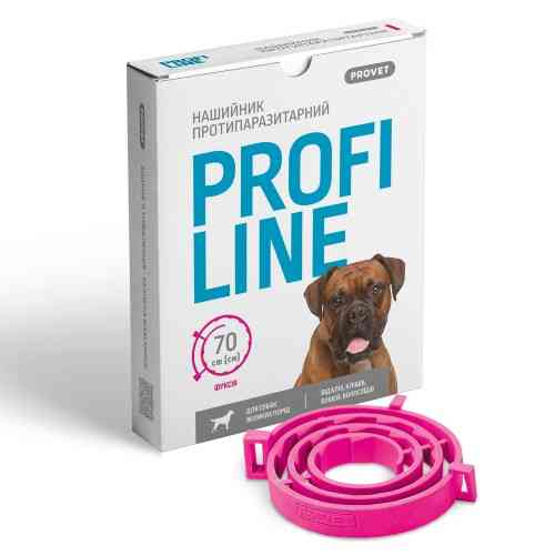 Нашийник Provet PROFILINE для собак для великих порід інсектоакарицид фуксія 70 см Київ