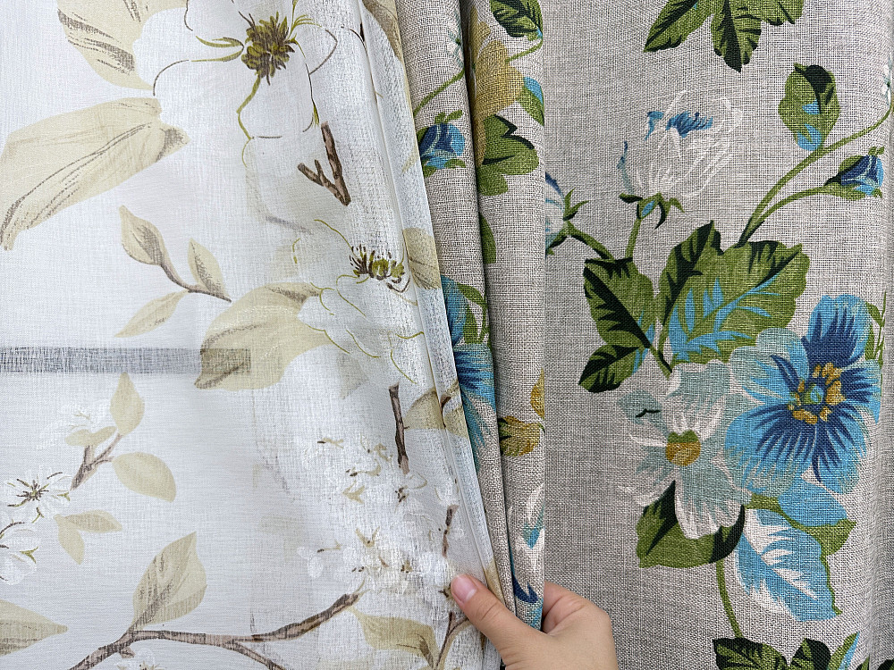 Комплект штор VR-Textil Лен Прованс 100х270 2шт и Тюль 400х270 2082ш-1908т Разноцветный 71-211/2 Киев - изображение 8