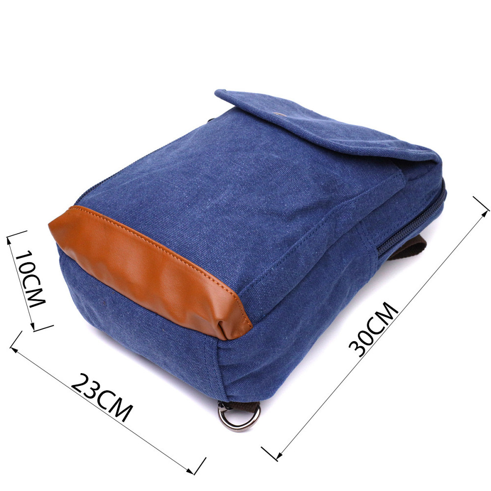 Сучасний рюкзак для чоловіків із щільного текстилю Vintage 22184 Синій Київ - фото 3