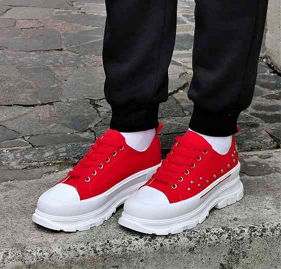 Женские Кроссовки Кеды на Танкетке Красные Слипоны Мокасины на Платформе (размеры: 36,37,38,39) - 33-3 Днепр