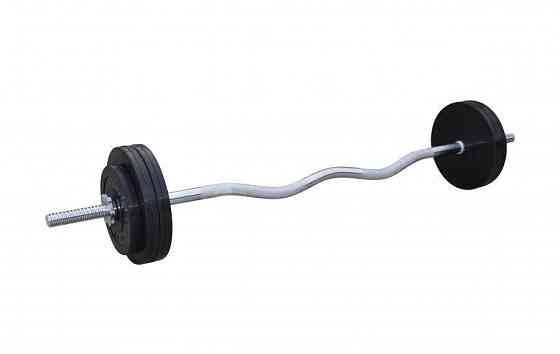 Штанга з обгумованими дисками W-подібна 50 кг Гантелі, гирі, штанги та диски металеві розбірні Київ