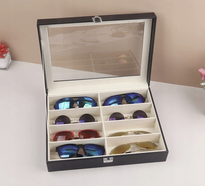 Шкатулка - органайзер для зберігання окулярів 8 відділень Soulima (8512) Black Нововолинськ - фото 8