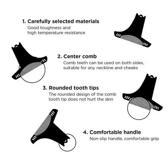 Шаблон для бороды, трафарет для бороды и усов, стайлер, триммер для бороды, чорный Киев