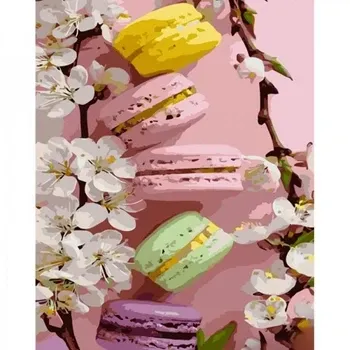 Набір для розпису по номерах Ніжні макаруни Strateg розміром 40х50 см (GS1374), шт Київ - фото 1