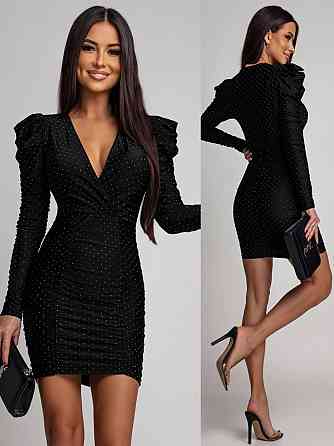 Женская стильная праздничная мини-платье из бархата с блестками Одесса