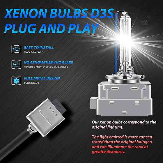 Світлодіодна лампа для фар Briteye D3S Xenon 8000K 2шт Луцьк