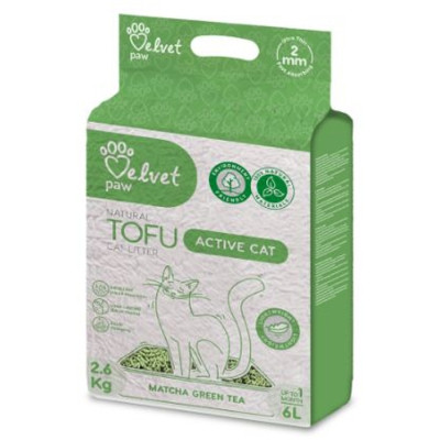 Наповнювач для туалету Velvet Paw TOFU для активних котів з екстрактом зеленого чаю матчу (2 мм) 2.6 кг (TOF70053) Вінниця - фото 1