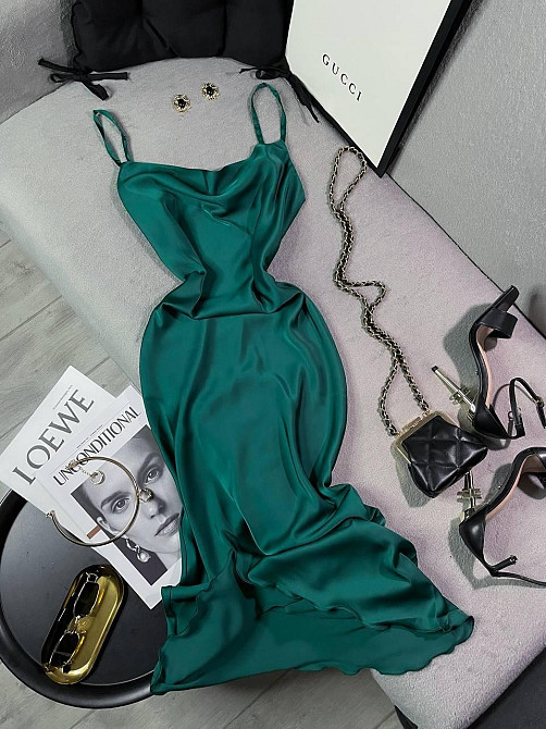 Женское романтическое элегантное платье шелк Зеленый, 44/46 Одесса - изображение 2