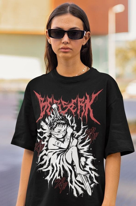 Футболка мужская аниме Гутс Кид Берсерк Манга оверсайз (S/M/L) Черний AnimeJ0818 Днепр - изображение 10