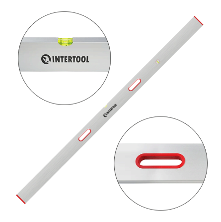 Правило-рівень, 2000 мм, 2 капсули (вертикальна і горизонтальна), з ручками INTERTOOL MT-2120 Киев