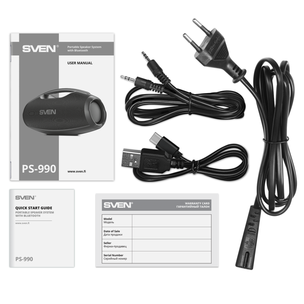 Портативная акустическая система бумбокс Bluetooth с RGB подсветкой SVEN (PS-990) Нововолынск - изображение 9