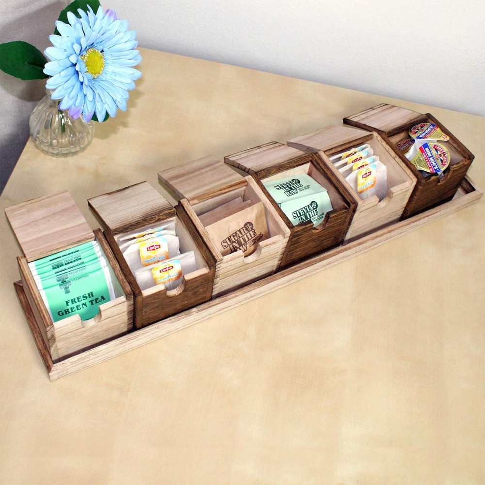 Органайзер для чайних пакетиків "Темза 6" з лотком капучино-бланже Миколаїв - фото 1