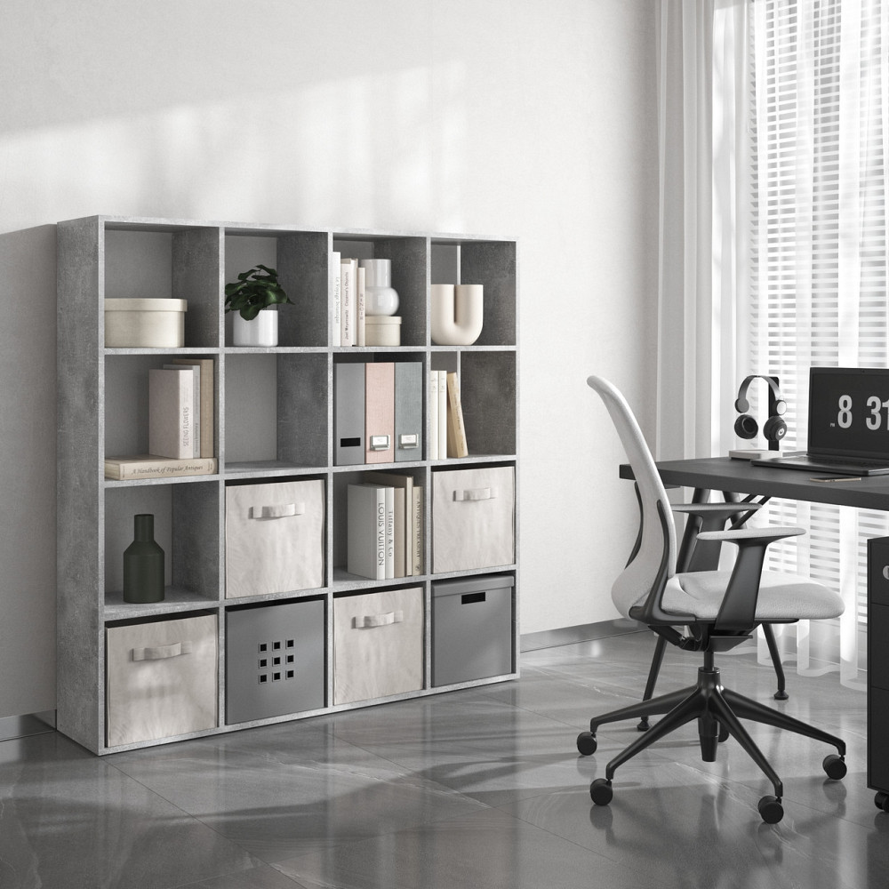 Стелаж VAYS M-14, книжкова полиця з 16 комірками, ЛДСП, 143×29×143 см - для дому, офісу, дитячої або вітальні Львів - фото 5