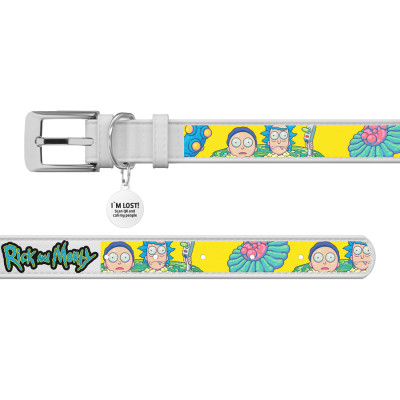 Нашийник для тварин WAUDOG Design з QR паспортом "Рік та Морті 1" Ш 35 мм Д 46-59 см білий (3606-0280-15) Вінниця - фото 3