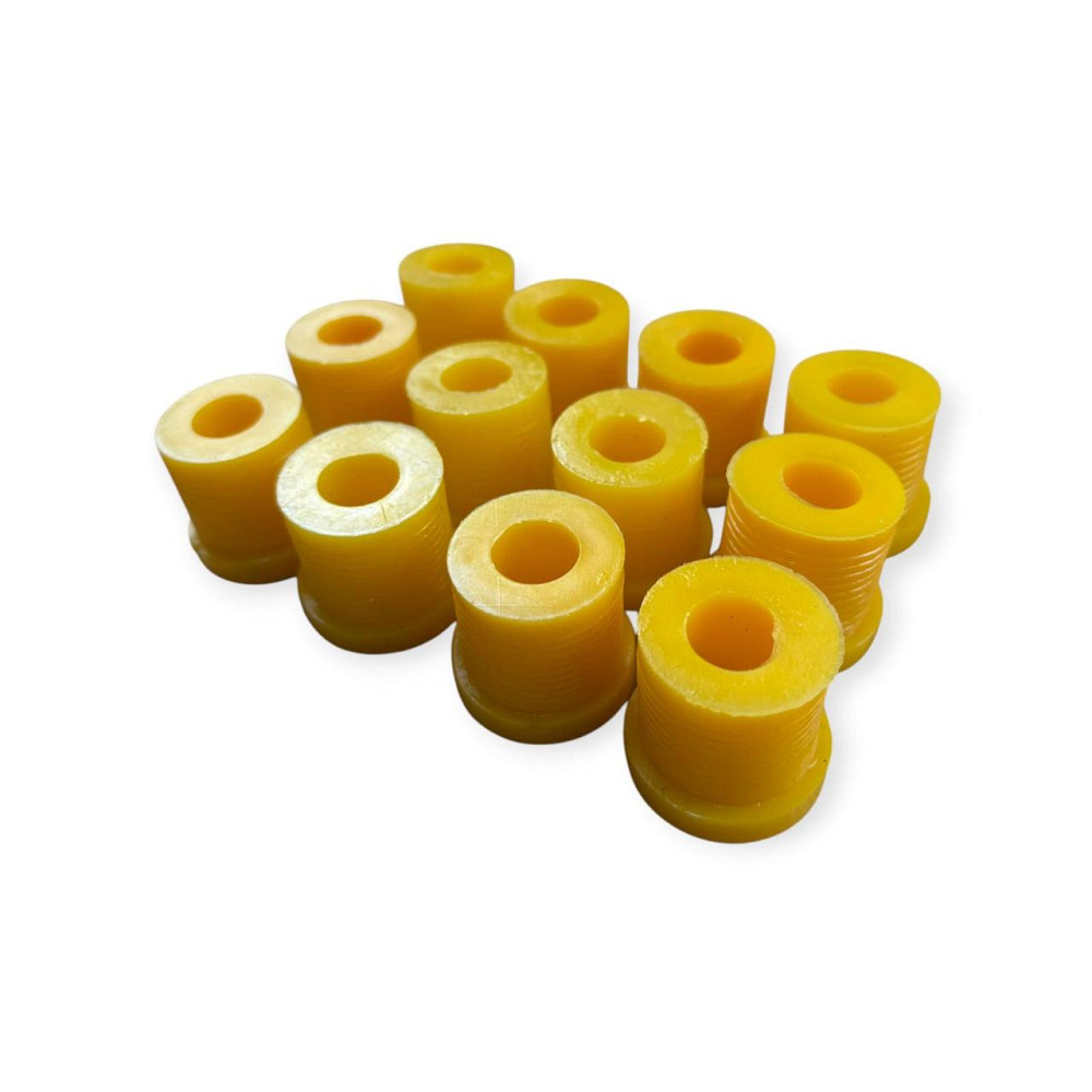 Втулка Москвич 408, 412, 2140, ІЖ-ОДА 2717, 27175 поліуретан жовтий (к-кт 12 шт) Україна ресори Мукачево - фото 1