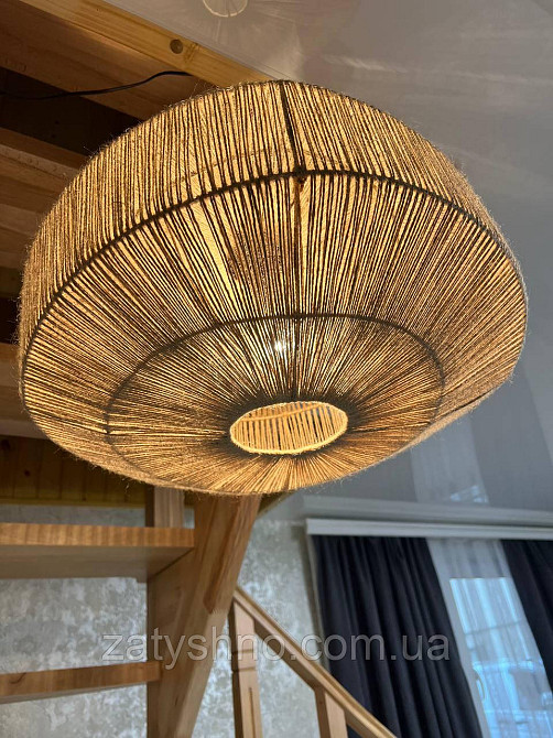 Люстра плетеная   круглая из джуготвой нити Киев - изображение 4