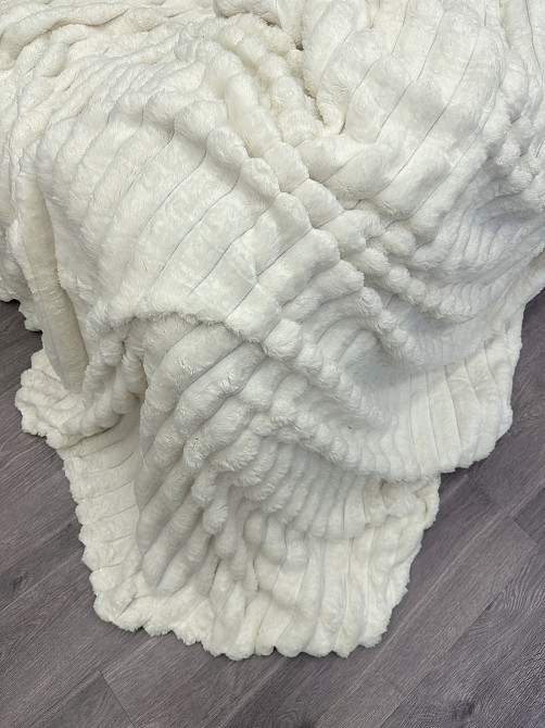 Плед-покривало смужка Шарпей 150х210 см (+-5см) Молочний (87-196) Київ - фото 8