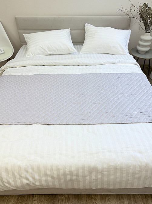 Ecotton Покривало-доріжка на ліжко Ecotton 70х230 см Саші антиалергенна двостороння світло-сіра Киев - изображение 5