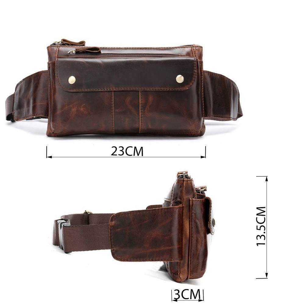 Поясна cумка чоловіча Коричнева (Vintage) Київ - фото 7