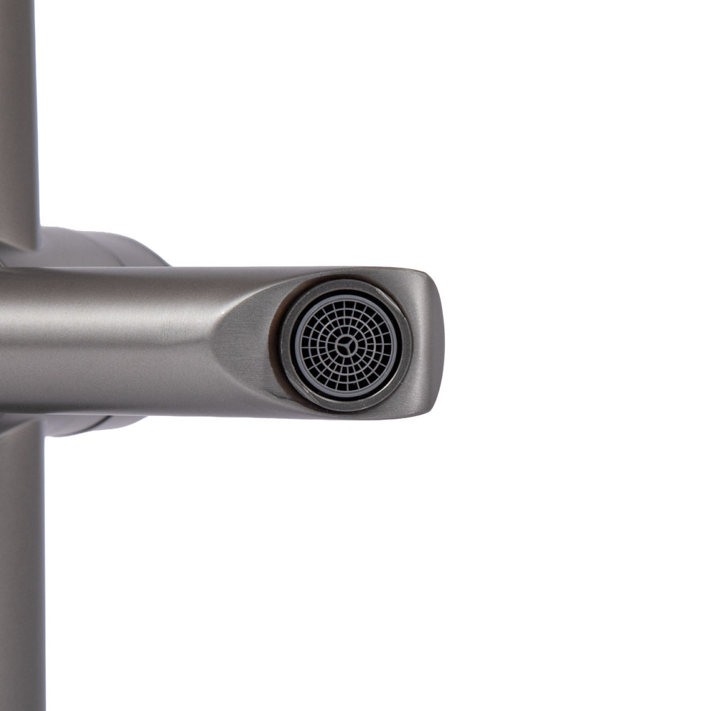 Смеситель для ванны Brinex Pure 006 с поворотным изливом (с душевым гарнитуром) Gunmetal Black BRIPUR006GRP Киев - изображение 20