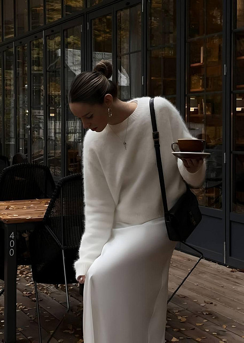 Жіноча розкішна спідниця довжини максі королівський шовк Білий, 46/48 Одеса - фото 2