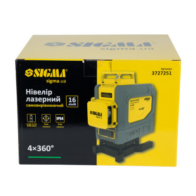 Лазерный нивелир Sigma самовыравнивающийся 16 линий 4x360° (3727251) Винница - изображение 7