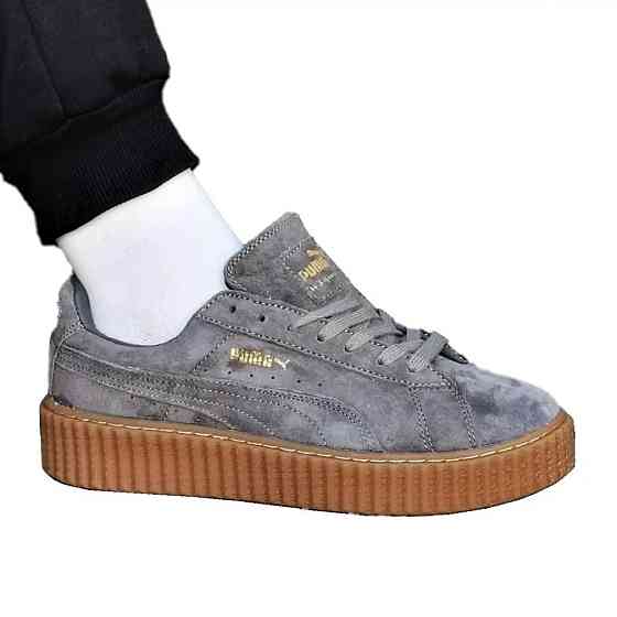 Чоловічі Термо Кросівки Puma Сліпони Сірі Мокасини Пума Замшеві Єврозима (розміри: 41,42,43,44) Дніпро