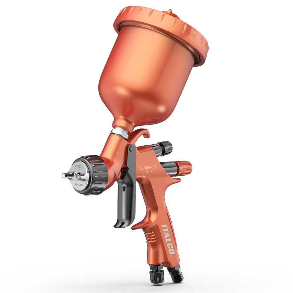 Пістолет фарбувальний пневматичний HVLP верх.пласт.бачок 600мл, форсунка-1,3мм  ITALCO SHINE-2-1.3 Одеса - фото 1