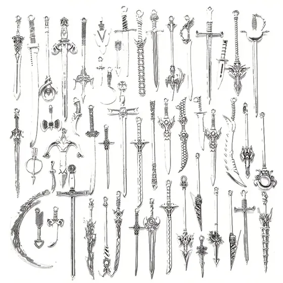 Набор декоративных мечей 20 шт. – аксессуары для крафта и проектов Киев