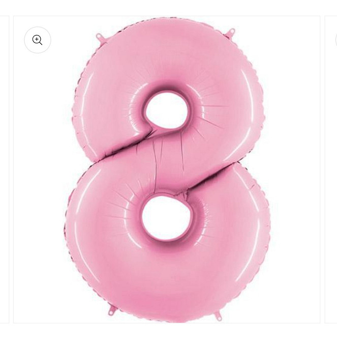Цифра фольгированная 8 розовая 40