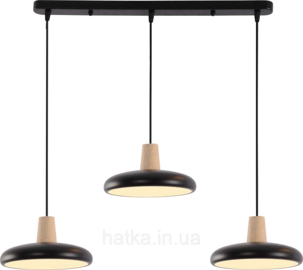 Подвесная люстра XI3342-3 черный + дерево Киев - изображение 7