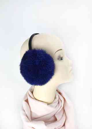 Хутряні навушники дитячі з кролика Синій Харків