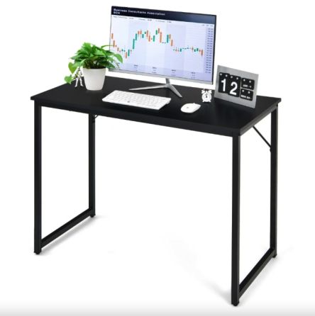 Письмовий стіл Costway Homart із сталевим каркасом чорний Київ