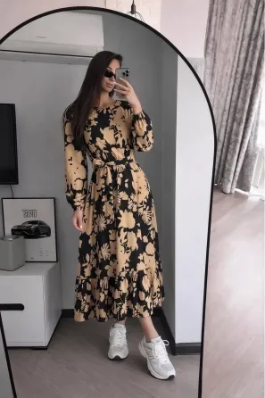 Трендовое платье миди из льна жатка из льна Одесса