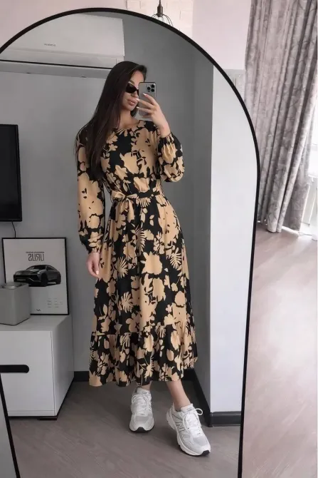 Трендова сукня міді з льону жатка Одеса - фото 5