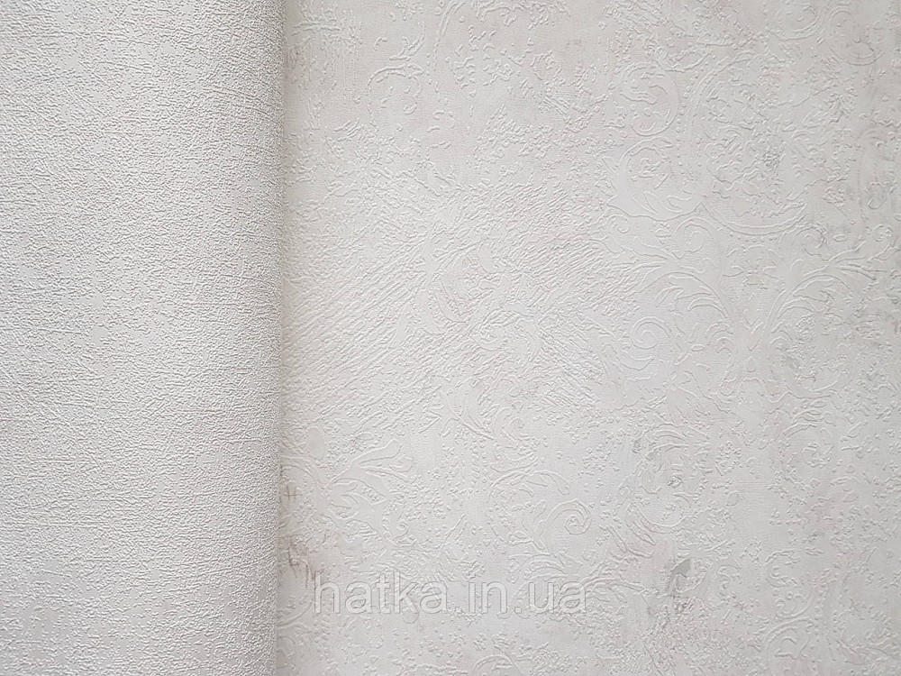 Шпалери вінілові на флізеліні гарячого тиснення DU&KA 1.06х10 вензель основа під штукатурку сірі коричневі Київ - фото 2