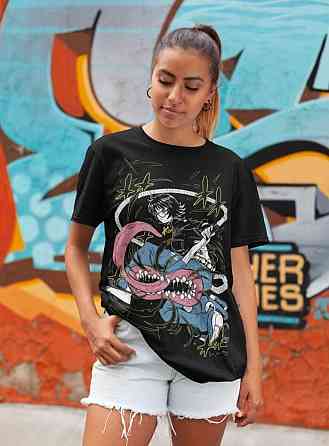 Футболка мужская аниме Схизуку Мурасаки Гон Киллуа оверсайз (S/M/L) Черний AnimeJ1214 Днепр