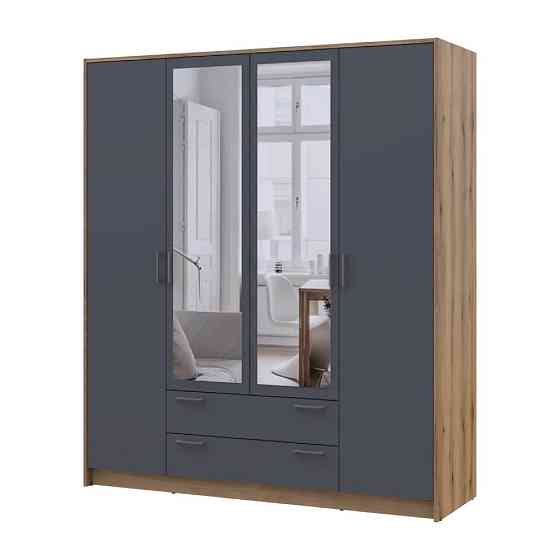 Шкаф для одежды Doros Ронди с зеркалом Дуб Артизан/Графит 4ДСП 160х52х195 DRS-011671 (80737826) Днепр