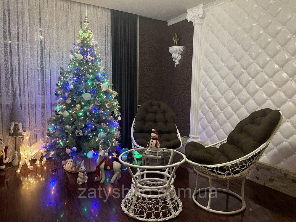 Ротангові меблі з коричневими накидками Київ - фото 9