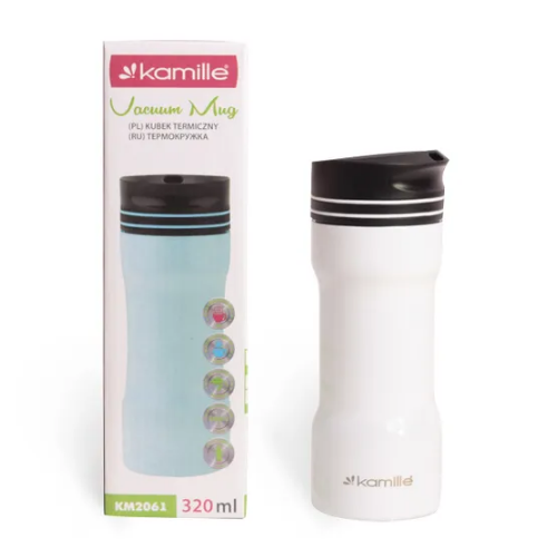 Термочашка 320мл нержавіюча сталь (мікс) KAMILLE 2061 Житомир - изображение 3